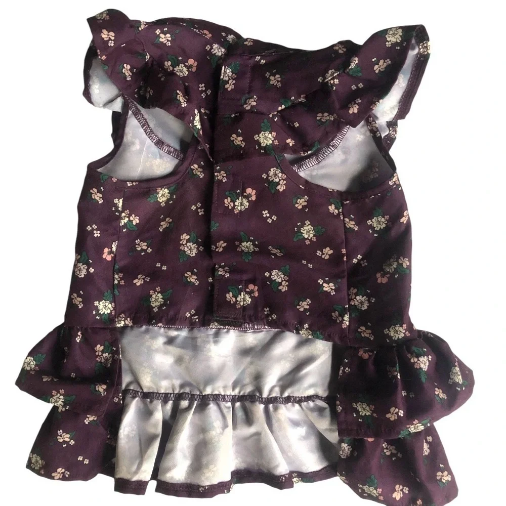 NWOT Bond & Co floral ruffle dog dress M
